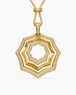 Zig Zag Stax™ Pendant Necklace 18K Yellow Gold with Diamonds, 38mm