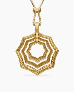 Zig Zag Stax™ Pendant Necklace 18K Yellow Gold with Diamonds, 38mm