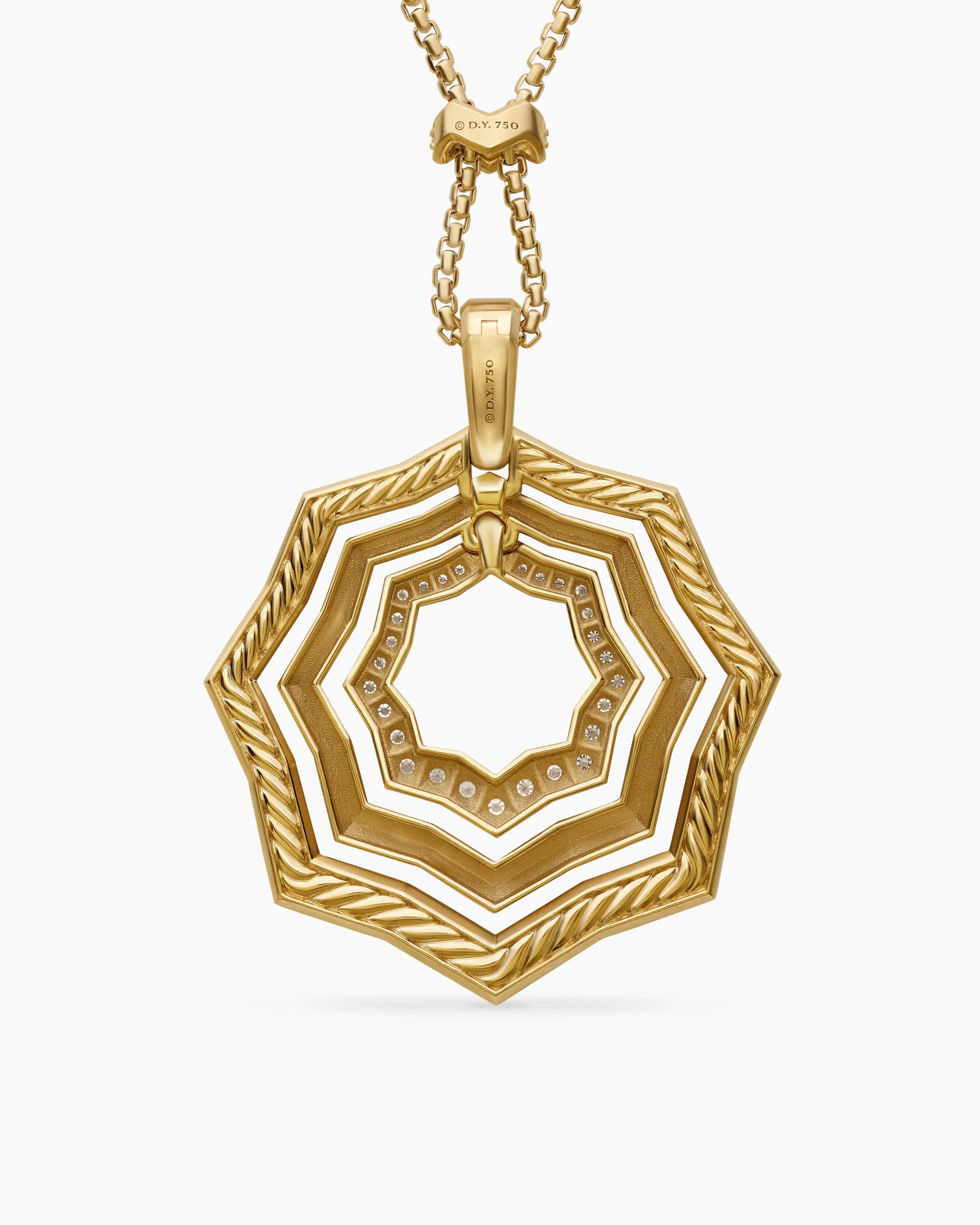 Zig Zag Stax™ Pendant Necklace 18K Yellow Gold with Diamonds, 38mm