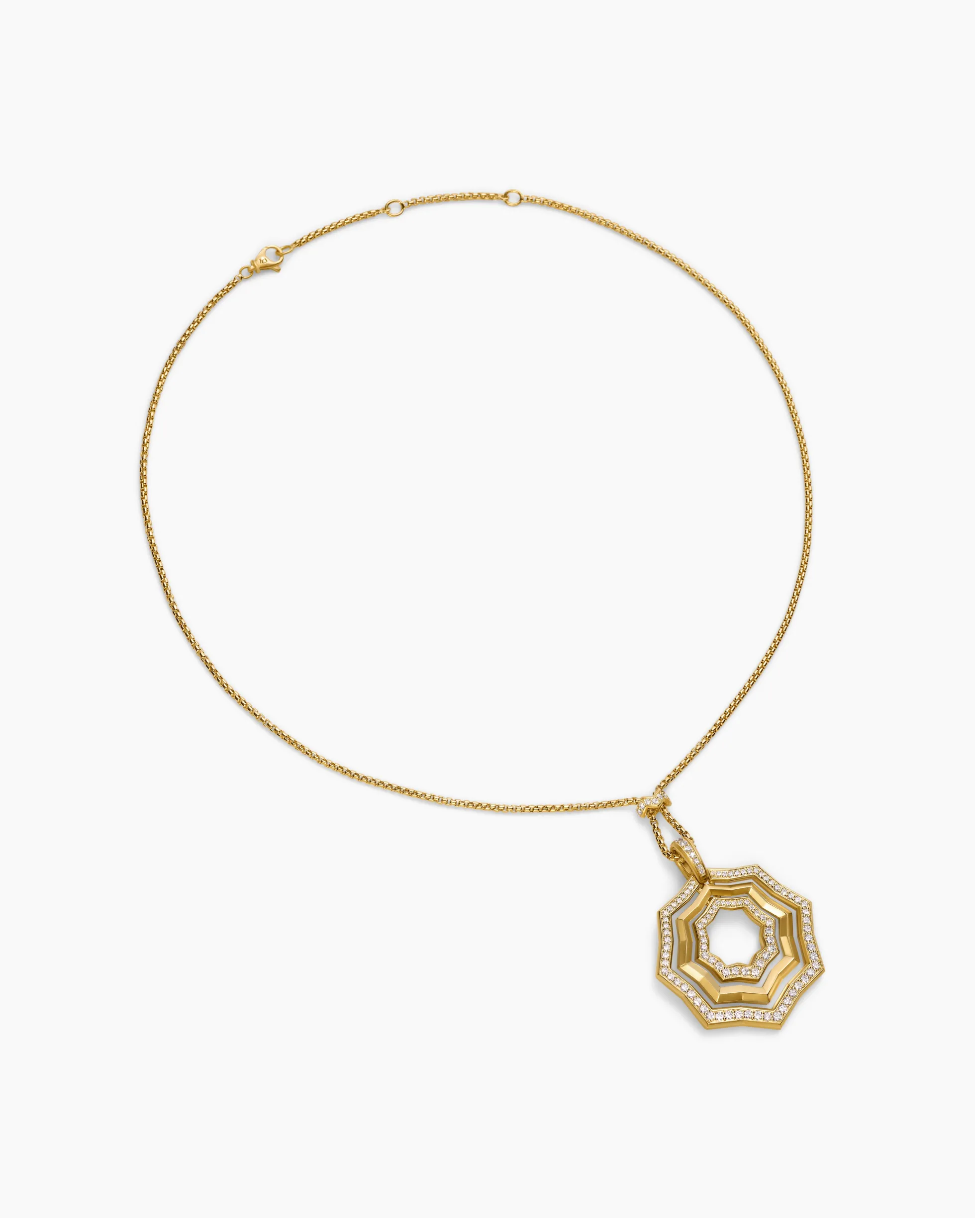 Zig Zag Stax™ Pendant Necklace 18K Yellow Gold with Diamonds, 38mm