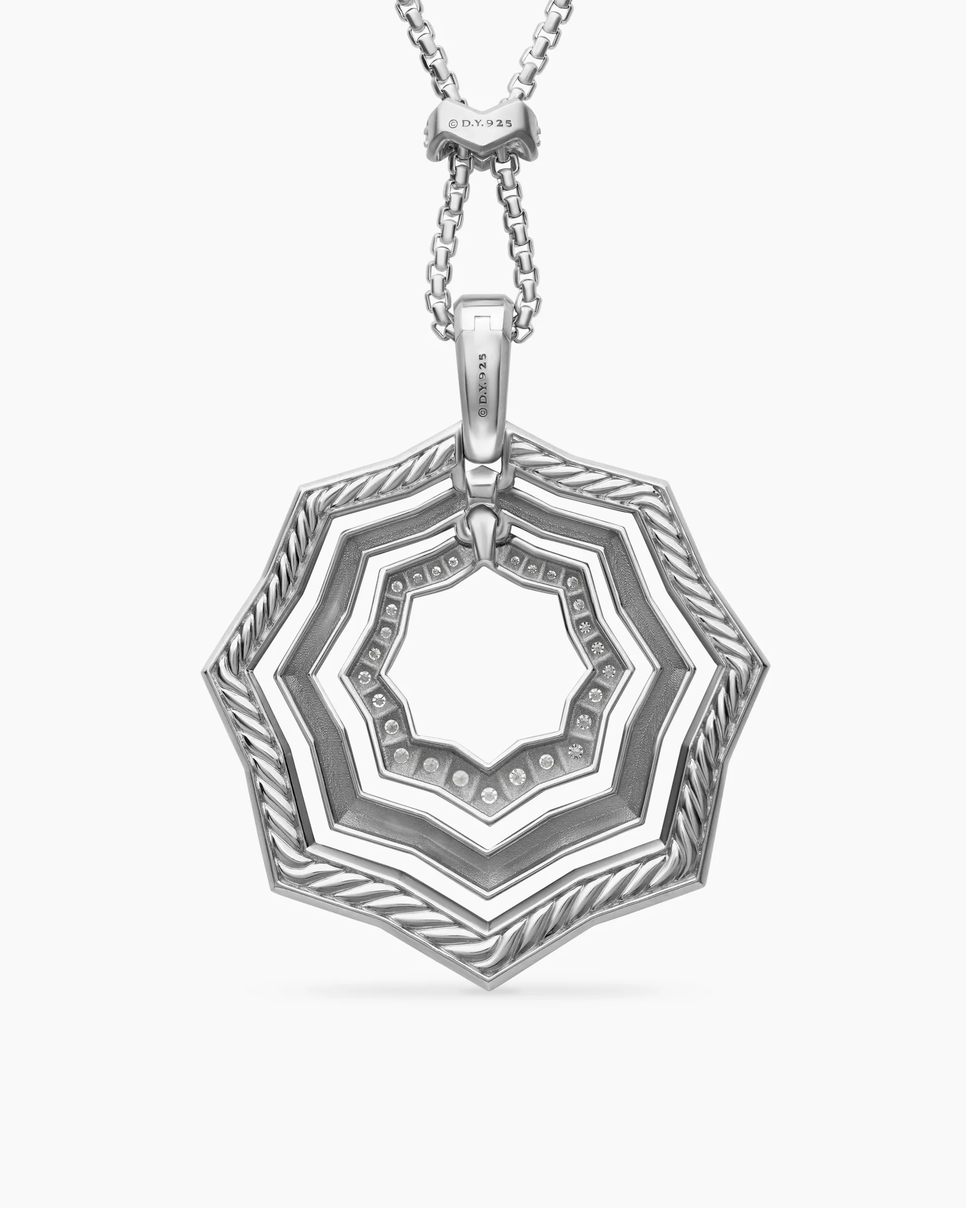 Zig Zag Stax™ Pendant Necklace Sterling Silver with Diamonds, 38mm
