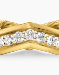 Zig Zag Stax™ Ring 18K Yellow Gold with Diamonds, 5mm