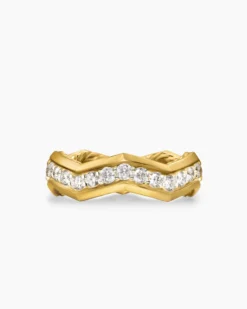 Zig Zag Stax™ Ring 18K Yellow Gold with Diamonds, 5mm