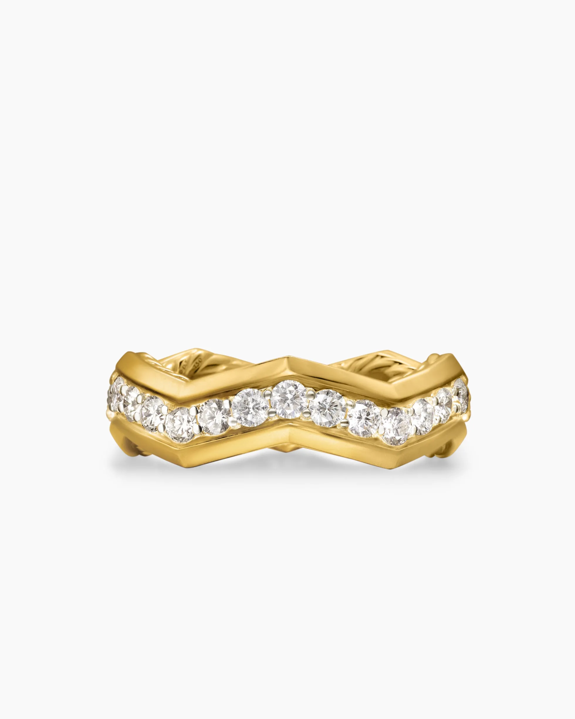 Zig Zag Stax™ Ring 18K Yellow Gold with Diamonds, 5mm