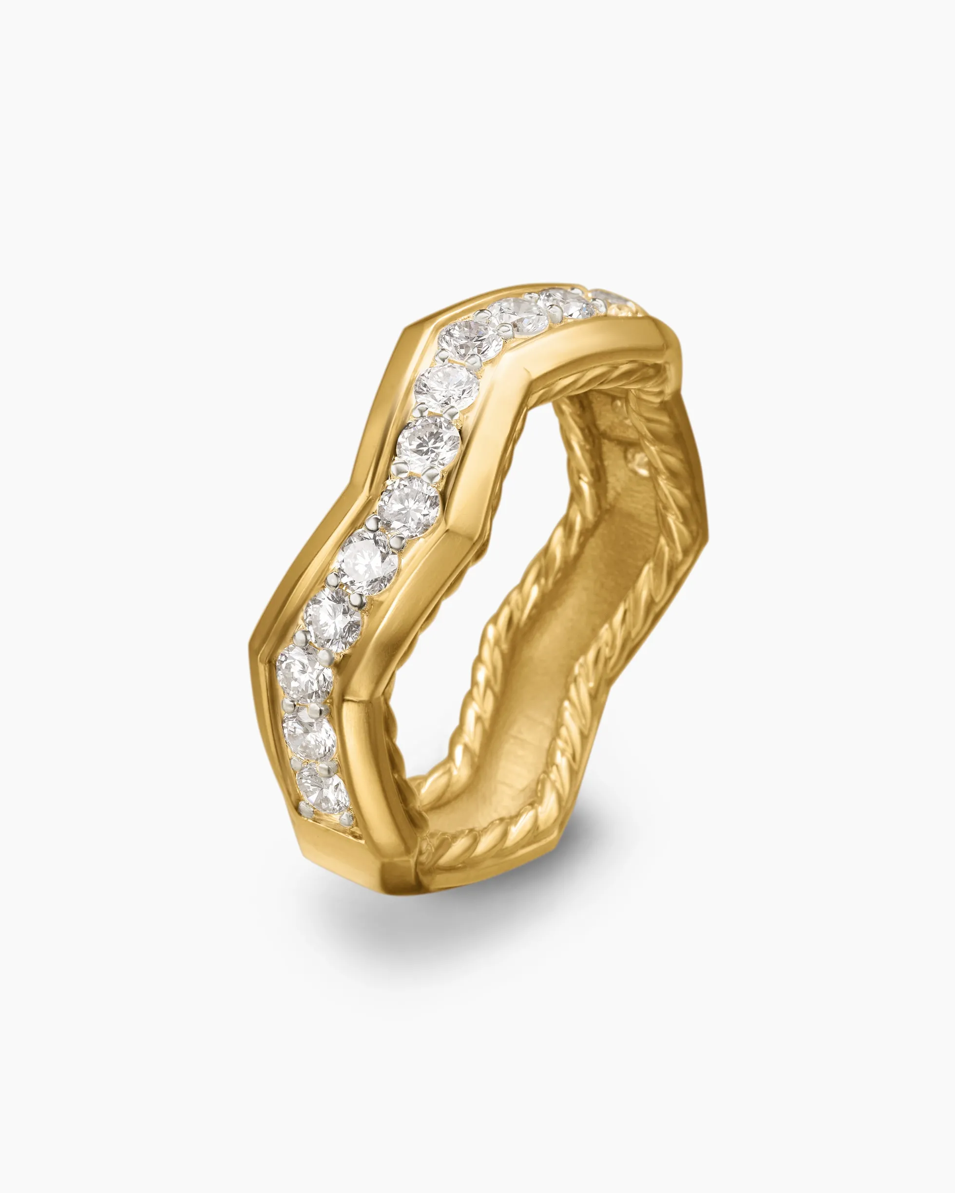 Zig Zag Stax™ Ring 18K Yellow Gold with Diamonds, 5mm