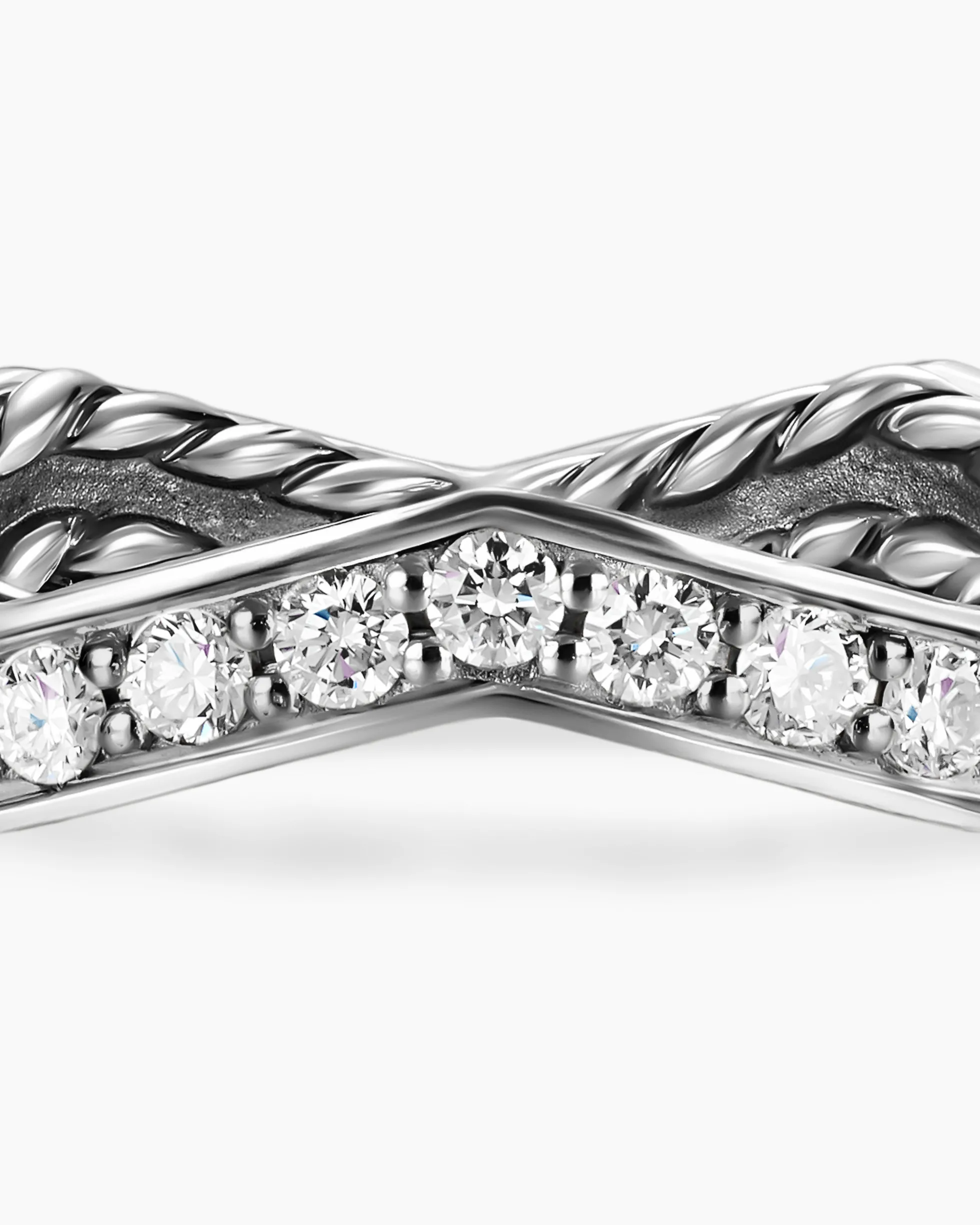 Zig Zag Stax™ Ring Sterling Silver with Diamonds, 2mm