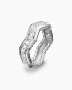 Zig Zag Stax™ Ring Sterling Silver with Diamonds, 5mm