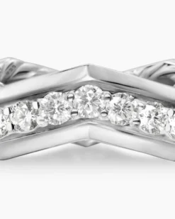 Zig Zag Stax™ Ring Sterling Silver with Diamonds, 5mm