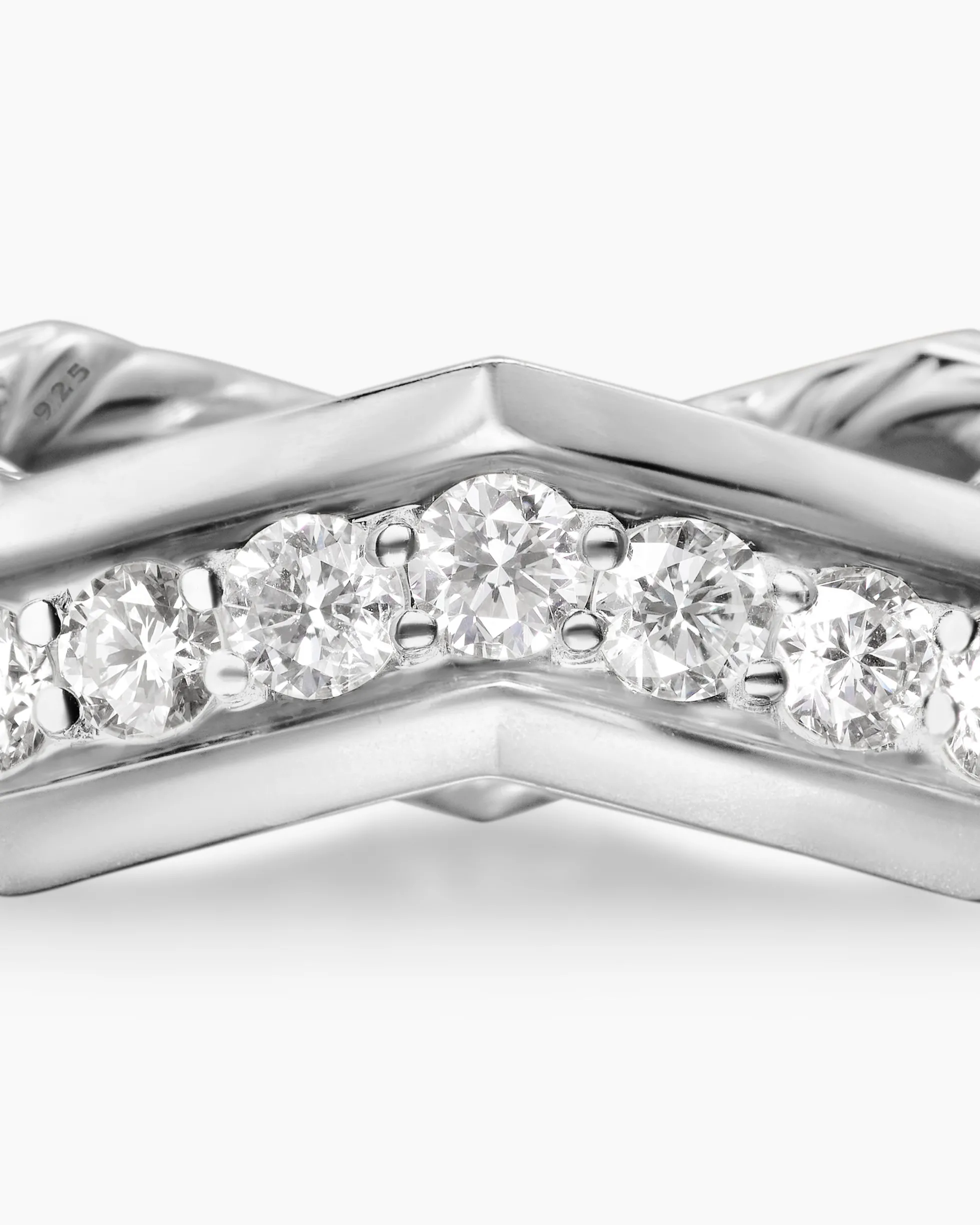 Zig Zag Stax™ Ring Sterling Silver with Diamonds, 5mm