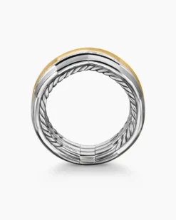 Zig Zag Stax™ Three Row Ring Sterling Silver with 18K Yellow Gold and Diamonds, 11.7mm